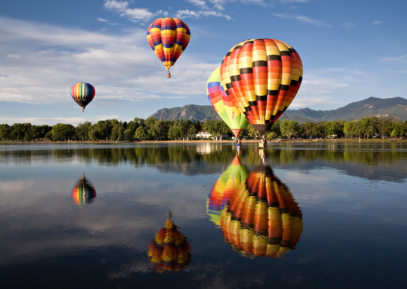 Colorado Springs Summer Vacation Hot Air Balloon Liftoff