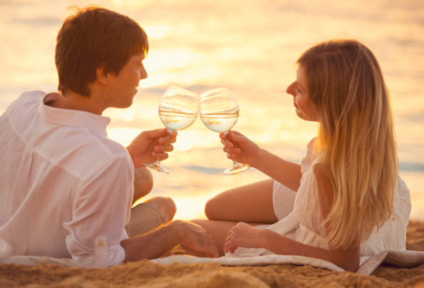 Last Minute Romantic Getaways Wine on Beach